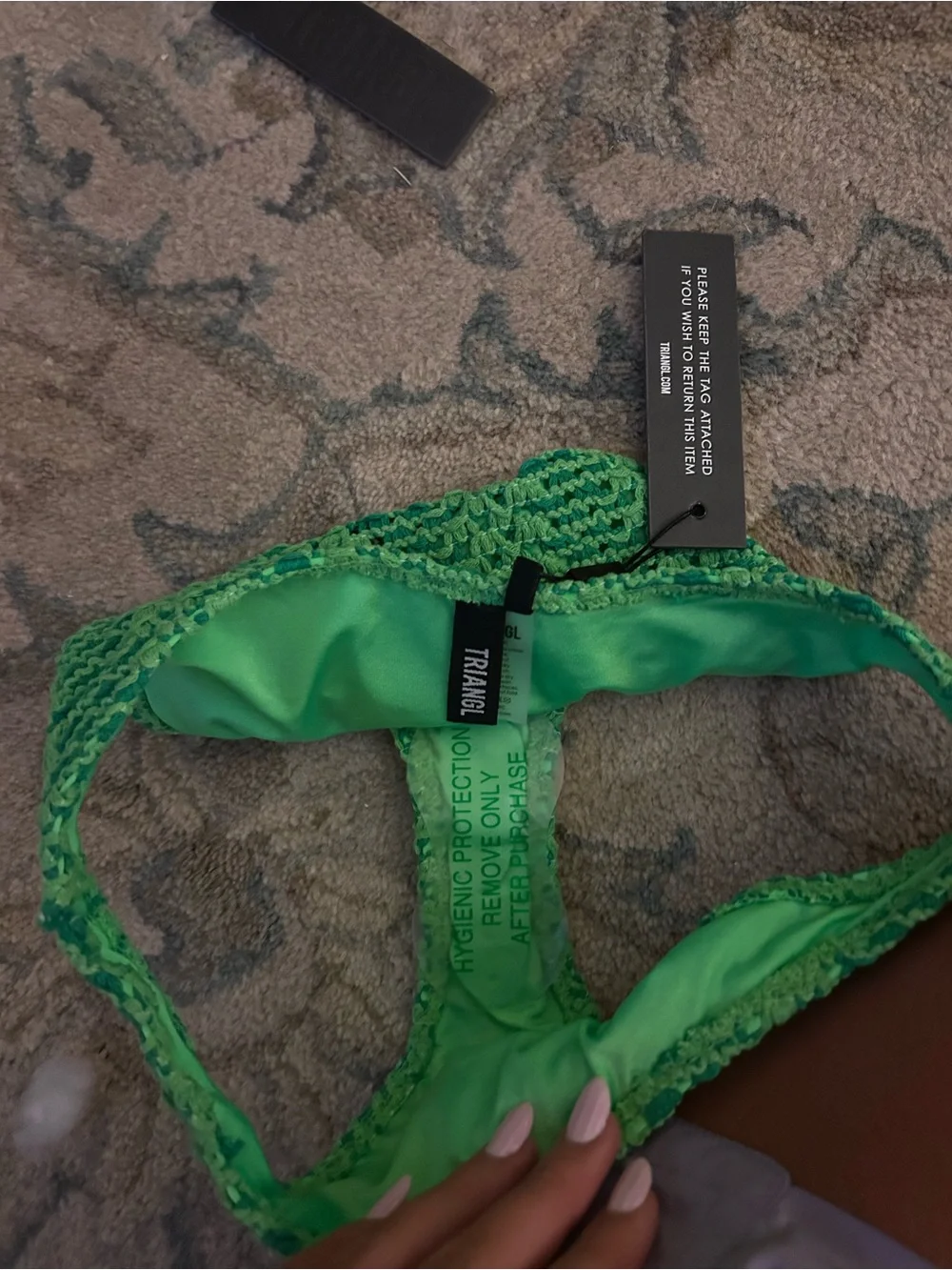 triangl swimwear Green Crochet Two-Piece Bikini Set NEW WITH TAGS